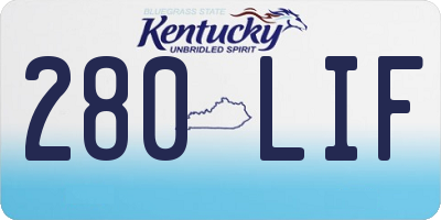 KY license plate 280LIF
