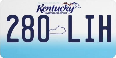 KY license plate 280LIH