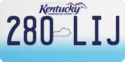KY license plate 280LIJ