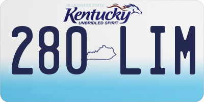 KY license plate 280LIM