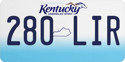 KY license plate 280LIR