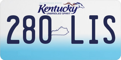 KY license plate 280LIS