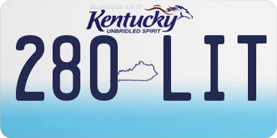 KY license plate 280LIT
