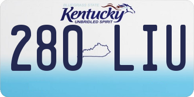 KY license plate 280LIU