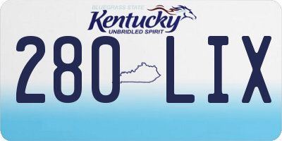 KY license plate 280LIX