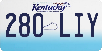 KY license plate 280LIY