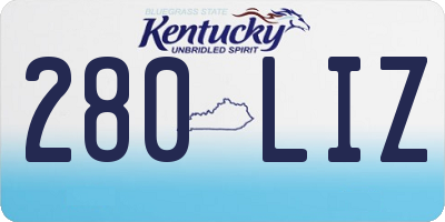 KY license plate 280LIZ