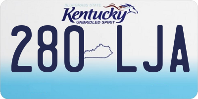 KY license plate 280LJA