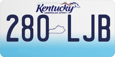 KY license plate 280LJB