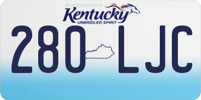 KY license plate 280LJC