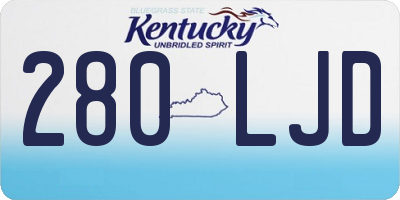 KY license plate 280LJD