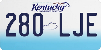 KY license plate 280LJE