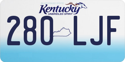 KY license plate 280LJF