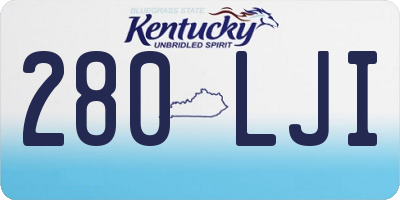 KY license plate 280LJI