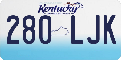 KY license plate 280LJK