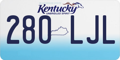 KY license plate 280LJL
