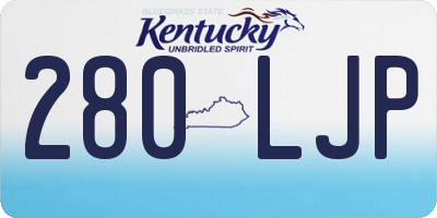 KY license plate 280LJP