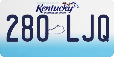 KY license plate 280LJQ