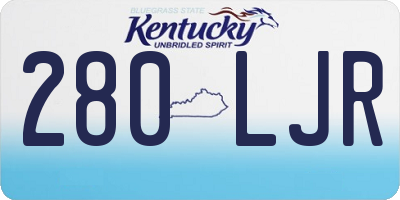 KY license plate 280LJR