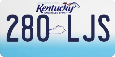 KY license plate 280LJS