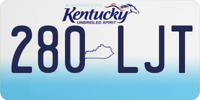 KY license plate 280LJT