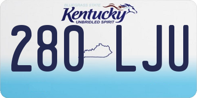 KY license plate 280LJU
