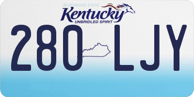 KY license plate 280LJY