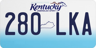 KY license plate 280LKA