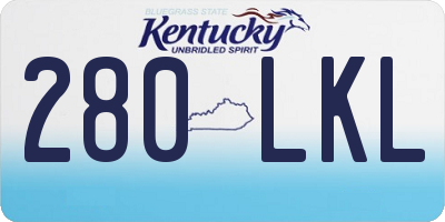 KY license plate 280LKL