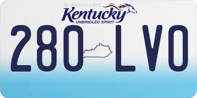 KY license plate 280LVO