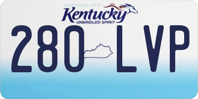 KY license plate 280LVP