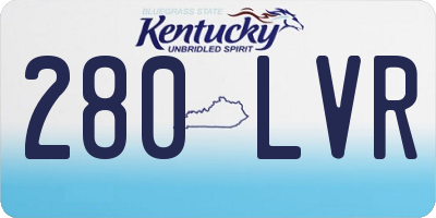 KY license plate 280LVR
