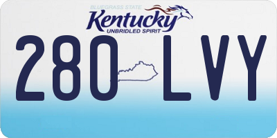 KY license plate 280LVY