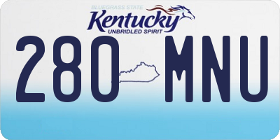 KY license plate 280MNU