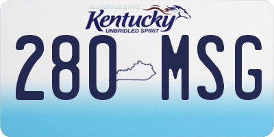KY license plate 280MSG
