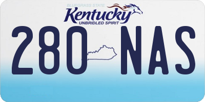 KY license plate 280NAS