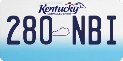 KY license plate 280NBI