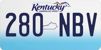 KY license plate 280NBV