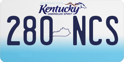 KY license plate 280NCS