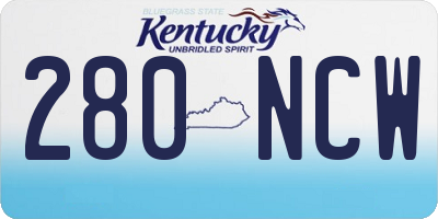 KY license plate 280NCW