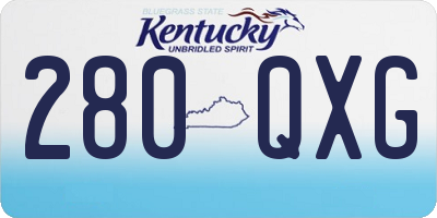 KY license plate 280QXG