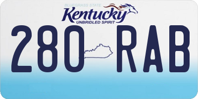 KY license plate 280RAB