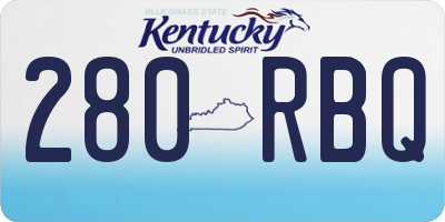 KY license plate 280RBQ