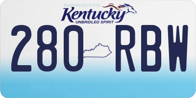 KY license plate 280RBW
