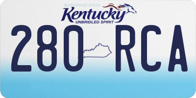 KY license plate 280RCA