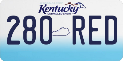 KY license plate 280RED