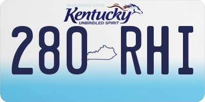 KY license plate 280RHI