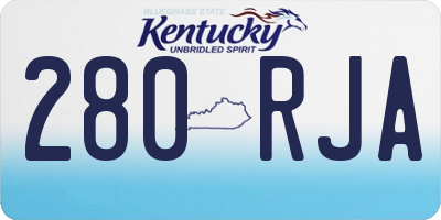 KY license plate 280RJA