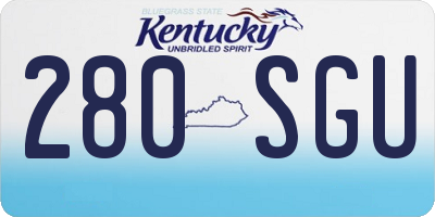 KY license plate 280SGU