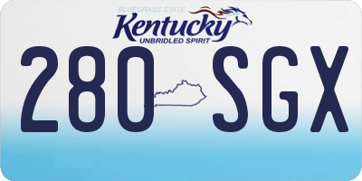 KY license plate 280SGX